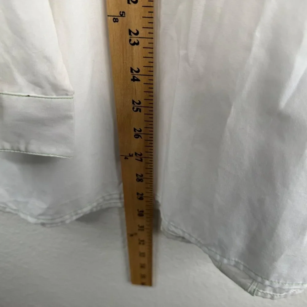 NWT Bob Mackie Wearable Art Top White Sz 1X Button Up Flower Embroidered Sequins - Picture 14 of 16